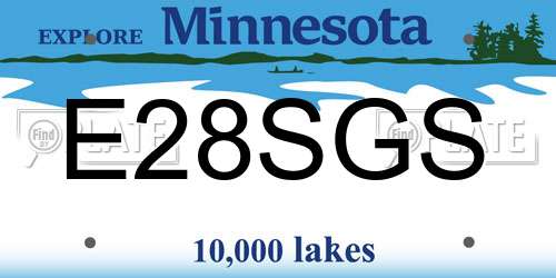 E28SGS Minnesota License Plate