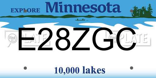 E28ZGC Minnesota License Plate