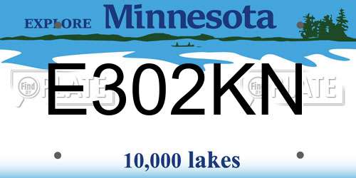 E302KN Minnesota License Plate