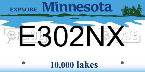 E302NX Minnesota License Plate