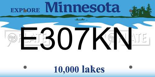 E307KN Minnesota License Plate