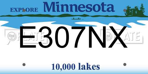 E307NX Minnesota License Plate