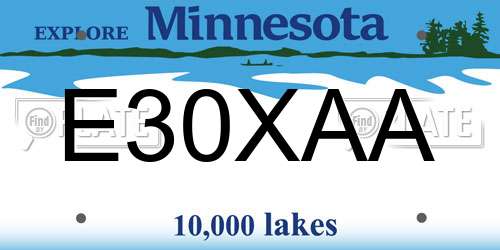 E30XAA Minnesota License Plate