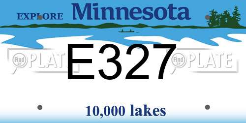 E327 Minnesota License Plate