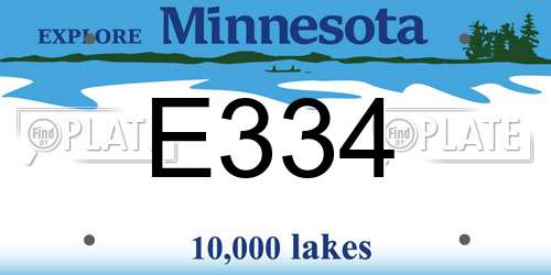 E334 Minnesota License Plate