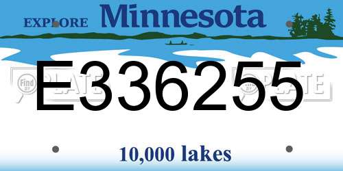 E336255 Minnesota License Plate