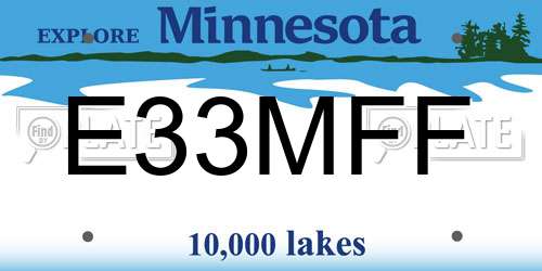 E33MFF Minnesota License Plate