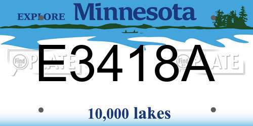 E3418A Minnesota License Plate