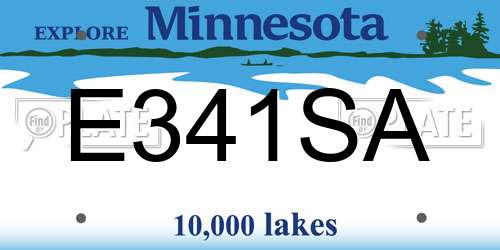 E341SA Minnesota License Plate