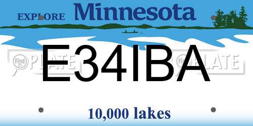 E34IBA Minnesota License Plate