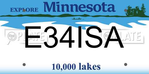 E34ISA Minnesota License Plate