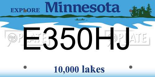 E350HJ Minnesota License Plate