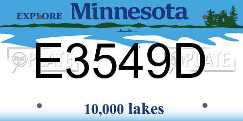 E3549D Minnesota License Plate