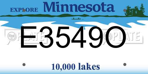 E3549O Minnesota License Plate