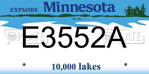 E3552A Minnesota License Plate