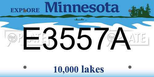 E3557A Minnesota License Plate