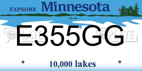 E355GG Minnesota License Plate