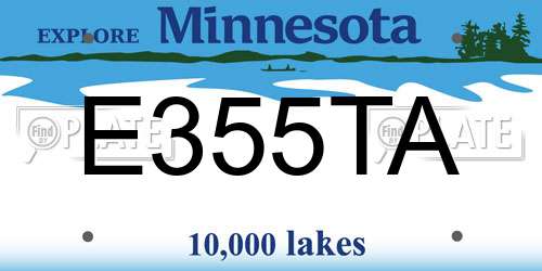 E355TA Minnesota License Plate