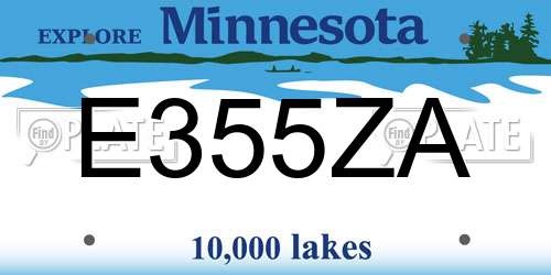 E355ZA Minnesota License Plate