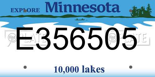 E356505 Minnesota License Plate