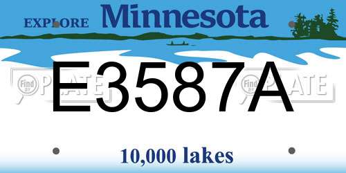 E3587A Minnesota License Plate