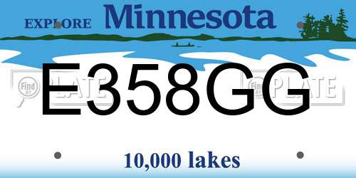 E358GG Minnesota License Plate