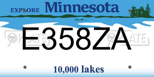 E358ZA Minnesota License Plate