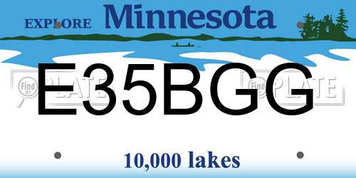 E35BGG Minnesota License Plate