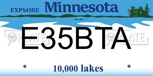 E35BTA Minnesota License Plate