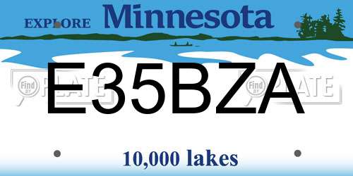 E35BZA Minnesota License Plate