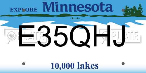 E35QHJ Minnesota License Plate