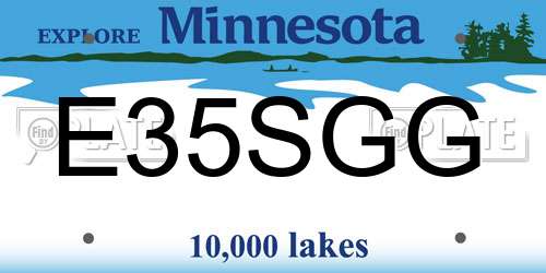 E35SGG Minnesota License Plate