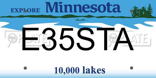 E35STA Minnesota License Plate