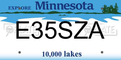 E35SZA Minnesota License Plate