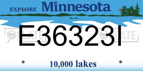 E36323I Minnesota License Plate