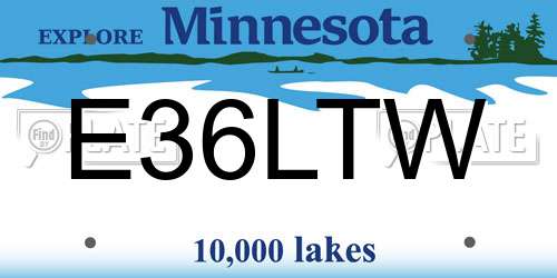 E36LTW Minnesota License Plate
