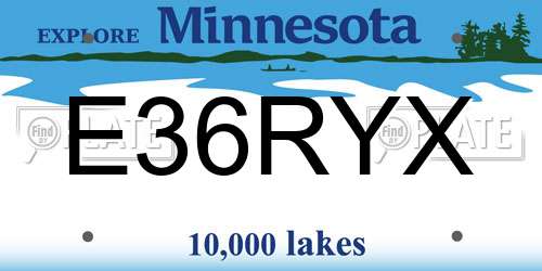 E36RYX Minnesota License Plate