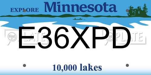 E36XPD Minnesota License Plate