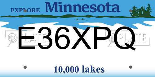 E36XPQ Minnesota License Plate