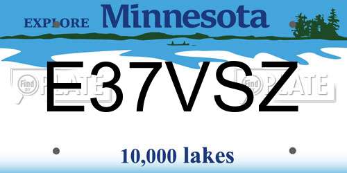 E37VSZ Minnesota License Plate