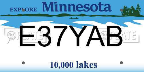 E37YAB Minnesota License Plate