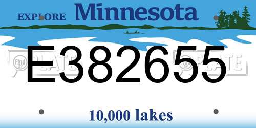 E382655 Minnesota License Plate