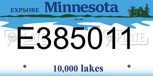 E385011 Minnesota License Plate