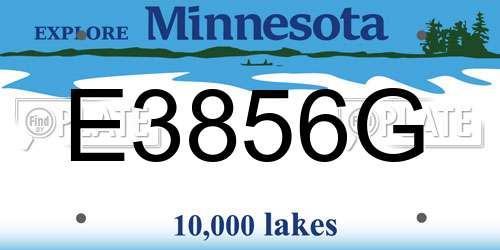 E3856G Minnesota License Plate