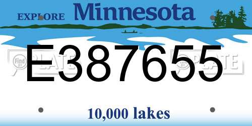 E387655 Minnesota License Plate