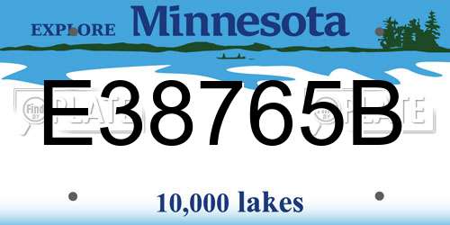 E38765B Minnesota License Plate