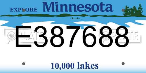 E387688 Minnesota License Plate