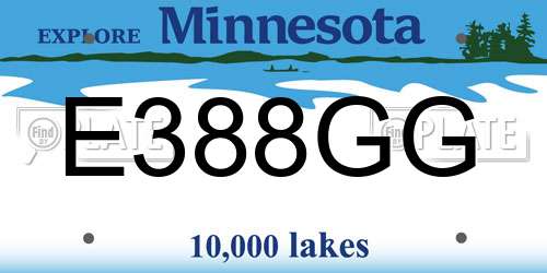 E388GG Minnesota License Plate