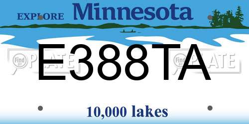 E388TA Minnesota License Plate