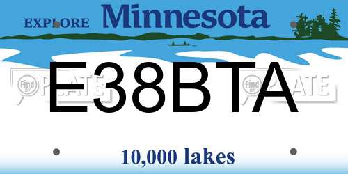E38BTA Minnesota License Plate